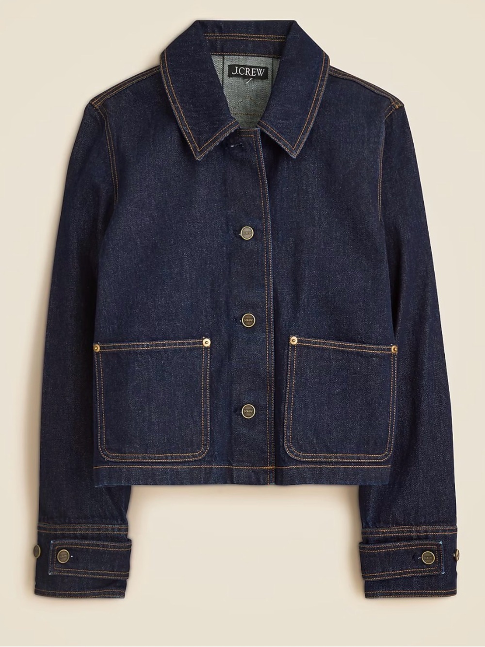 J Crew Cropped Barn jacket in denim